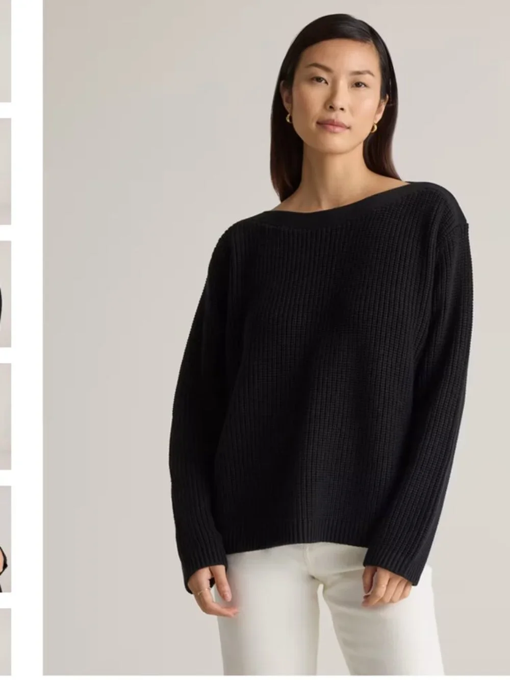 Quince Women's 100% Organic Cotton Fisherman Boatneck Sweater, Size M